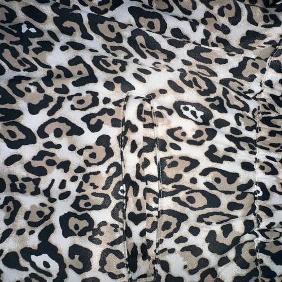 Maeve Leopard Print Wide Leg Pants Womens Size M Flowy Elegant Pleated - Picture 7 of 8